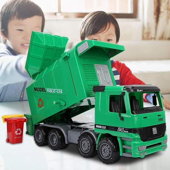 Garbage Collection Car Toys, Cleaning Truck Toys, Garbage Collecting Car Toys, Car Model Toys, Simulation Garbage Collector Car Model Toys, Cleaning Car, Sanitary Car Model ToyIncludes 3 Trash Cans