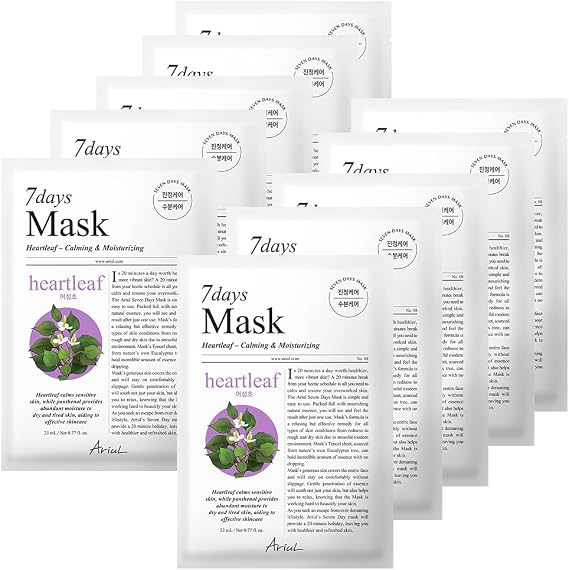 Ariul 7 Days Mask Heartleaf P - Yatıştırıcı & Nemlendirici Kalp Yaprağı Özlü Vegan Kağıt Maske