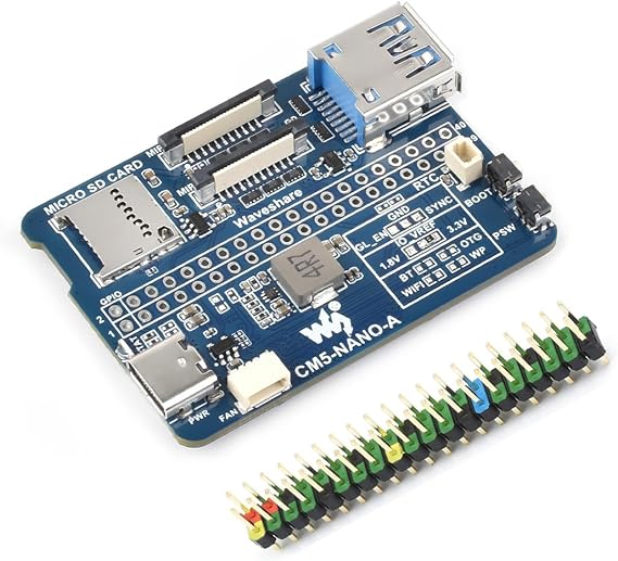 Base Board for Raspberry Pi Compute Module 5 Lite/eMMC Series Module, Same Size as CM5, with Multiple Peripheral Interfaces, Suitable for Evaluating CM5 or Being Integrated into End Products