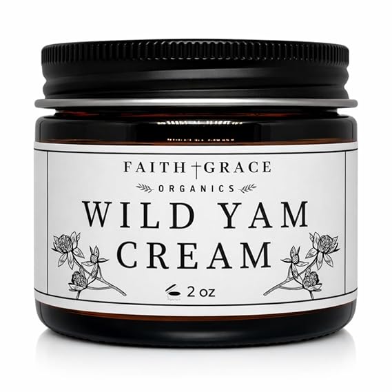 Faith and Grace Organics Wild Yam Cream for Women, Organic Hormone Balancing, PMS, Menopause & Perimenopause- 2 oz