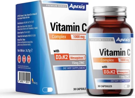 Vitamin D3&K2 Complex-Vit C 1000Mg 30 Kapsül