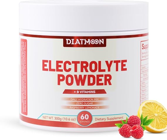 Electrolytes Powder No Sugar, with B-Vitamins and Minerals 60 Servings