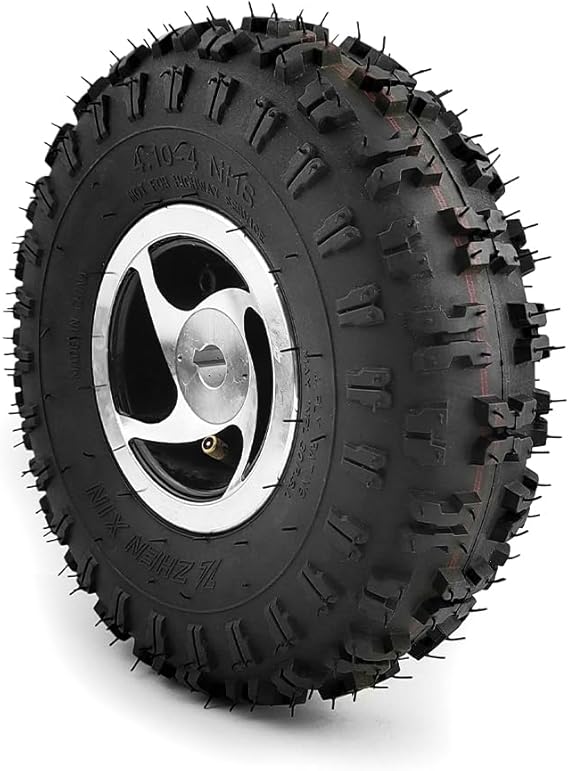 4.10-4 Pneumatic Off-road Tire 10 Inch Wheel 17mm Axle Hole For DIY Wheelchair Motor Lawnmower Trolley Cart (10 Inch Wheel)