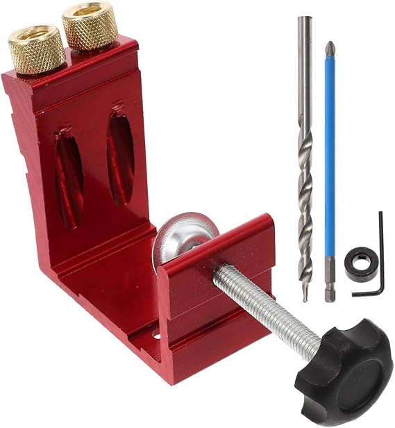 1Set Pocket Hole Jig Woodworking Locator Tool Angle Pocket Hole Kit for Carpentry Projects Durable Construction for Accurate Jointing