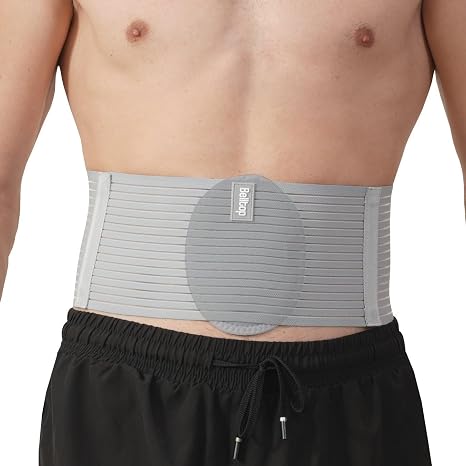 Umbilical Hernia Belt for men & women. Abdominal Binder - compression pad for naval (double thickness). Hernia support belt: ventral, incisional, epigastric, belly button hernias. Prevention aid (L/XL (39 to 52 inch umbilical area))