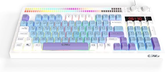 Claw's Spectrum K1 Fonksiyonel Çift LCD Ekran & Çift Rgb - Ses Kontrolcülü Membran 94 Tuşlu Spectrum Rgb Modlu Gaming Klavye
