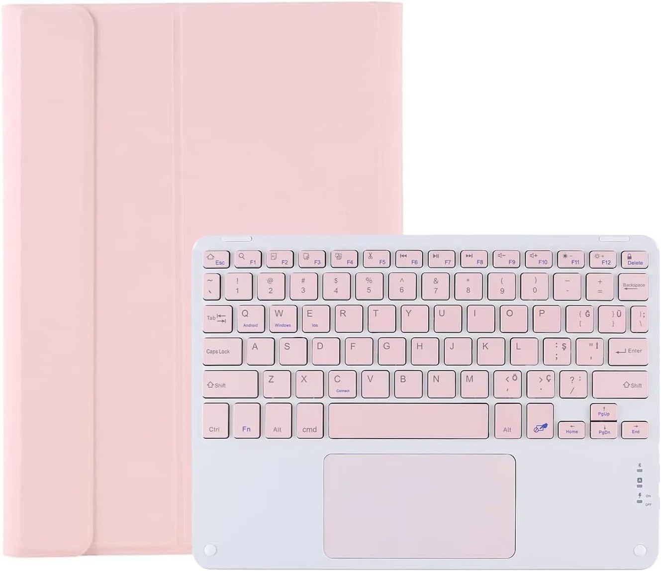 Microcase iPad 10.Bluetooth Touchpad Keyboard  Stand Case compatible with Generation 10.9 inch 2022 - BKK5 Pink