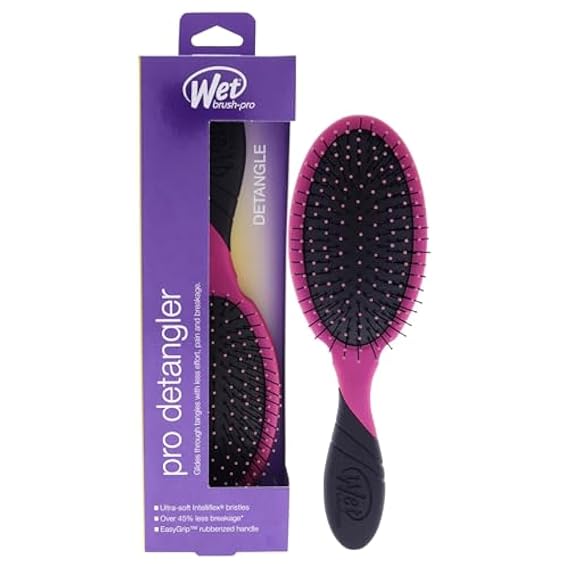 Wet Brush Pro Detangler Hair Brush Pink | IntelliFlex & HeatFlex Bristles | Pain-Free Styling for Wet or Dry Hair | Safe for Blow Drying | For All Hair Types, Extensions & Wigs