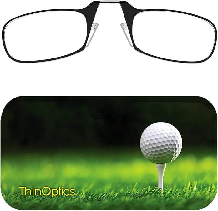 ThinOptics Pod Reading Glasses - Slim Armless Pocket Readers - Golf Ball Tee, 2.0x