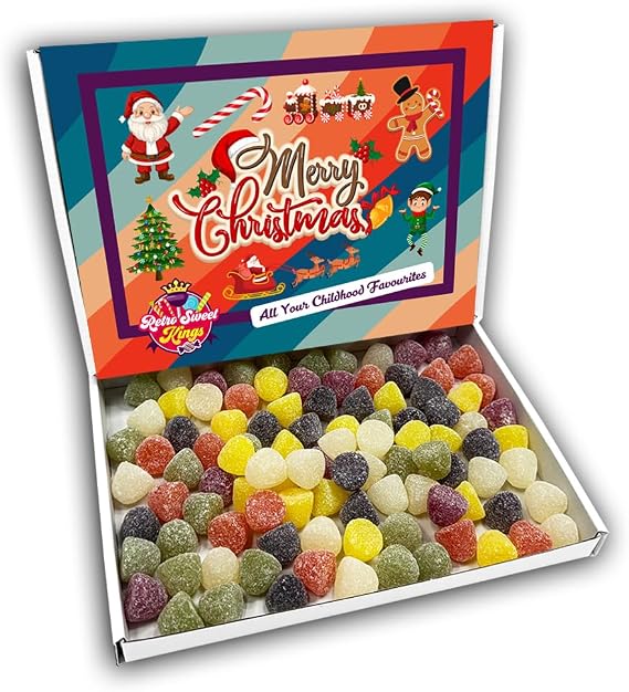 American Hard Gums Merry Christmas Sweets Gift Box Hamper (RETRO CHRISTMAS FRONT)