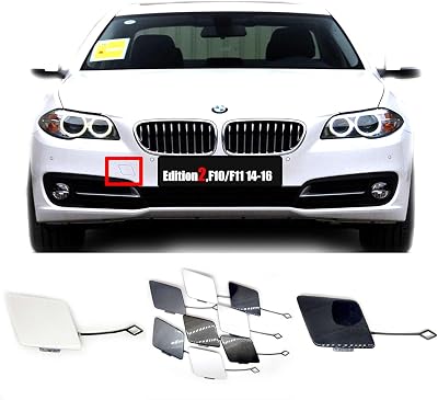 Front Tow Cover for 14-16 BMW 5 Series F10LCI Sedan F11LCI Wagon Fit 518i 520i 525ix 528ix 530d 535iX 535i 550i 2014 2015 2016 Bumper Towing Hook Eye Cap 51117332682 Brown