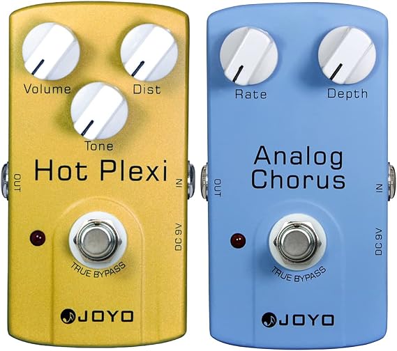 JOYO JF-32 Hot Plexi Distortion Effect Pedal Bundle with JF-37 Chorus Pedal for Electric Guitar