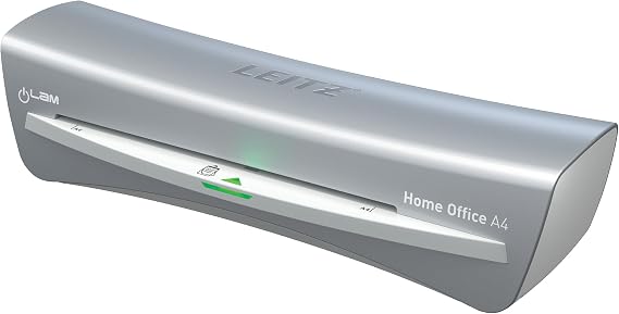 Leitz A4 laminasyon cihazı, 80 ila 125 mikron laminasyon folyoları için, laminasyon kılıfları dahil, başlangıç kiti, ev ofisi, küçük ofis ve okulda kullanım için ideal, gri, iLAM, 73680089