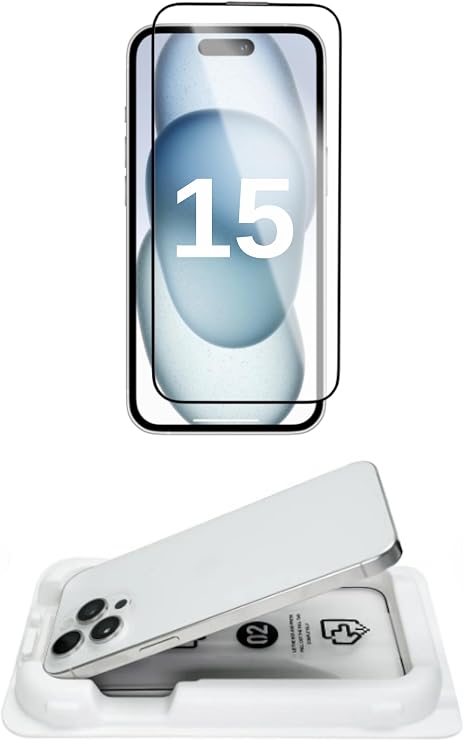 [KOLAY KURULUM] for Apple iPhone 15 ile uyumlu Parlak Extra HD Premium Safir Cam Ekran Koruyucu