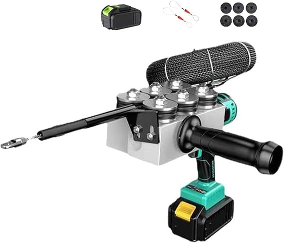 Automatic Wire Stringing Machine, 50M/Min Cordless Stringing Machine, Wire Threading Tool with Gloves, Hidden Cable Pulling Machine, Electric Threading Machine for Construction Hydropower(Section 10 b