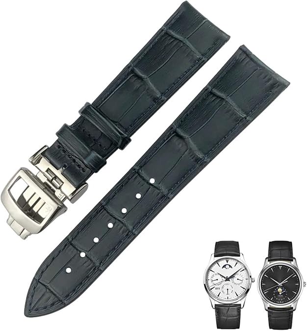 KLVN 20mm 21mm 22mm Black Brown Blue Genuine Leather Watchband Fit For Iwc Jaeger LeCoultre MASTER Cowhide Watch Strap Accessories