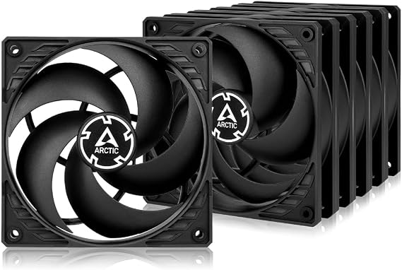 ARCTIC P12 (5 adet) - Statik Basınç için Optimize Edilmiş 120 mm Kasa Fanı, Kasa Fanı, 1800 rpm, Siyah