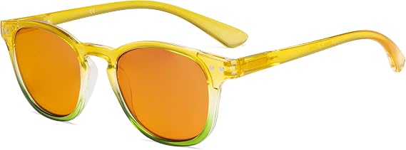 Eyekepper Ladies Blue Light Blocking Reading Glasses with Orange Tinted Filter Lens - Night Sleep Computer Readers Women - Yellow-Green Frame +3.00