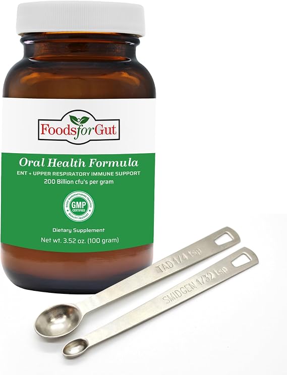 Foods For Gut Oral Care Probiotics Powder 200 Billion CFU | Made in USA | No Additives | Direct from Manufacturer | No Third-Party Storage | ENT & Upper Respiratory Immune Support |100 Grams (3.52 Oz)