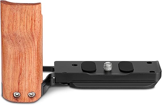Leftfoto L-Shape Bracket with Rose Wooden Handgrip for Sony Alpha ZV-E10II Camera,Built-in Arca Quick Release Plate,Ultra Light