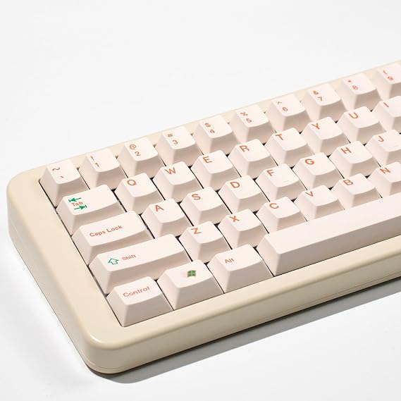 mintcaps Keycaps - 144Keys Dye-Sublimation PBT Keycaps Beige Cherry Profile Keycap for 65% 70% 75% 100% Gateron Cherry Mx Switches Mechanical Keyboard