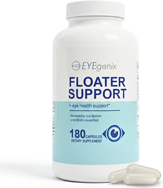 Eye Supplements Floater Support Formula Vision Supplements Daily Eye Health Support with Vitamin C, B-Complex, Bromelain and L-Lysine (180 Capsules)