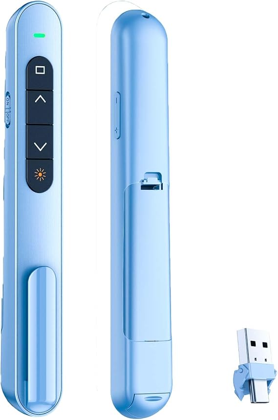 QUI Presentation Clicker with Volume Control, Wireless Presenter Remote