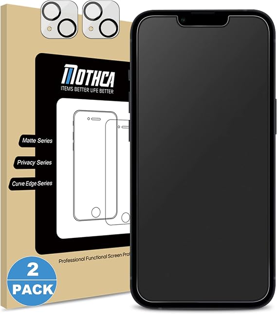 Mothca Matte Glass Screen Protector for iPhone 13 Mini, 2 + 2 Pack