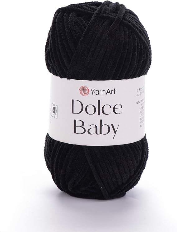 YarnArt Dolce Baby Soft Chenille Velvet Yarn, 50g (1.76 oz), 93 yds Plush, Medium-Weight Yarn for Amigurumi, Baby Blankets, Crochet, Knitting & DIY Craft Projects (742)