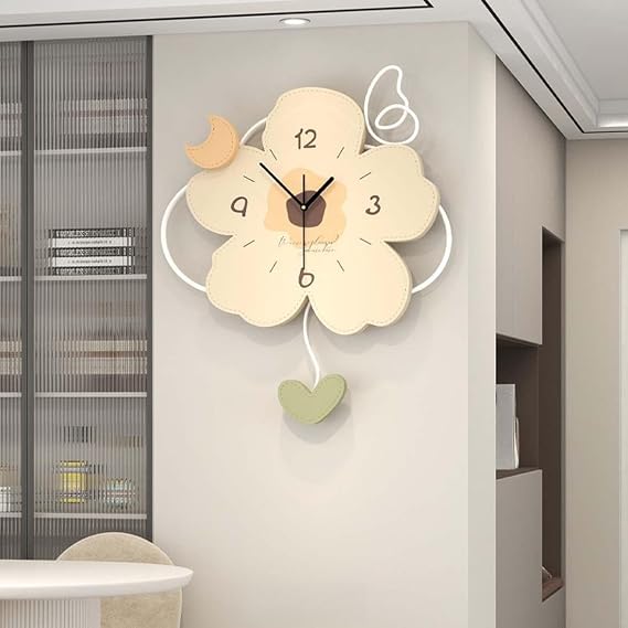 Modern Decorative Wall Clocks for Living Room Decor Wall Clock with Battery Operated Non Ticking Silent Wall Clock(50 * 60cm)