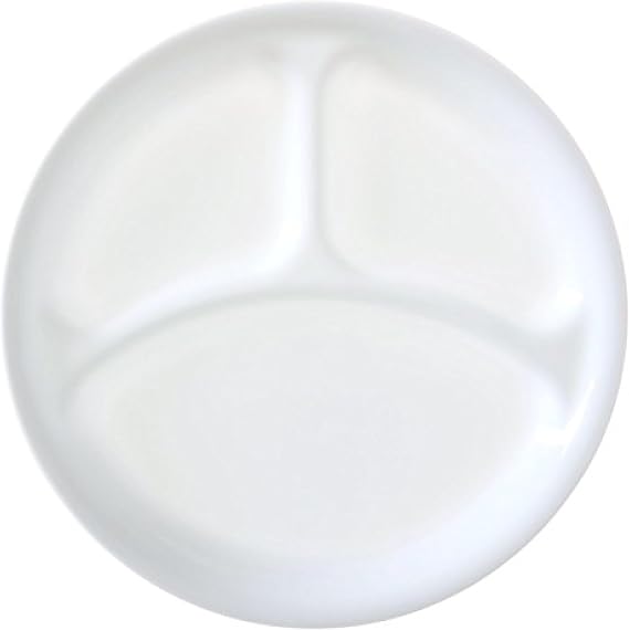 Corelle Livingware Winter Frost White 10.25" Divided Dinner Plate (Set of 8)