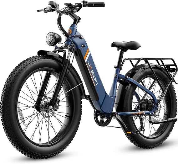 Jasion Thunder Electric Bike for Adults,1800W Peak Fat Tire E Bikes,26''x 4'',80 Miles with 864Wh Removable Battery Ebike, 30+MPH Max Speed Bicycles,Hydraulic Brakes,Front Suspension