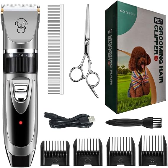 Dog Clippers Cordless Razors for Dogs Dog Hair Trimmers Pet Grooming Trimmers Electric cat Scissors for All Pets (Black)