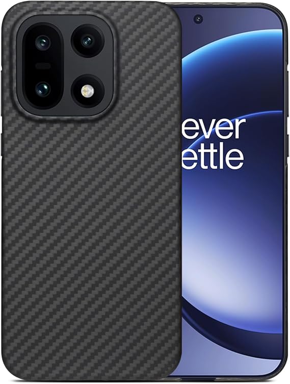 超薄型アラミドカーボンファイバーケース Oneplus 15用 Oneplus 15用 ブラック