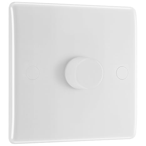 BG Smart Single Slave/Secondary Wall Dimmer Light Switch, App, Voice Assistant and Manual Control, 2-Way, Round Edge, 800 Series, White Moulded, 881S/HC