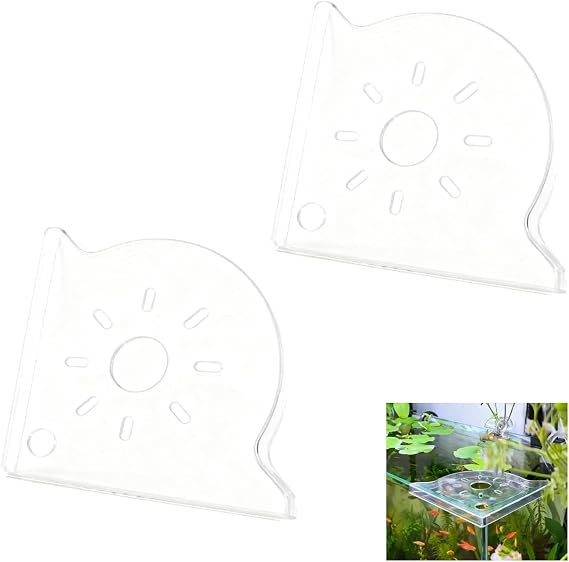 2 Pcs Aquarium Plant Holder for Rimless Fish Tank, Upgraded Aquarium Plant Holder, Corner Shelf for Fish Tank Top for Aquatic Plants, Water Feature Decoration(White