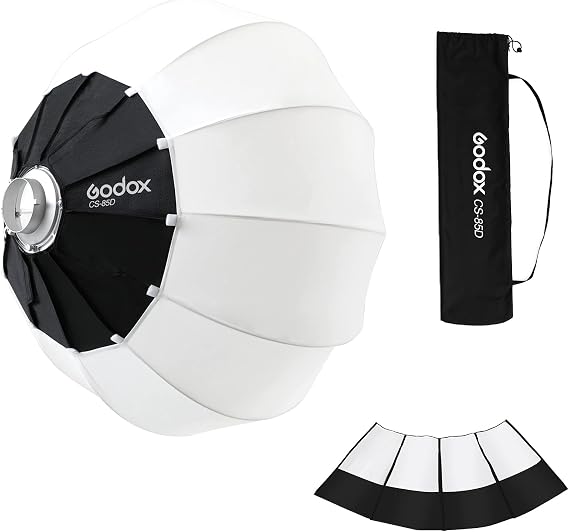 Godox CS-85D Lantern Softbox 33.5inch/85cm with Skirt/Carry Bag | Quick-Setup Softbox Round Shape Soft Box with Bowens Mount for Photography Studio Flash