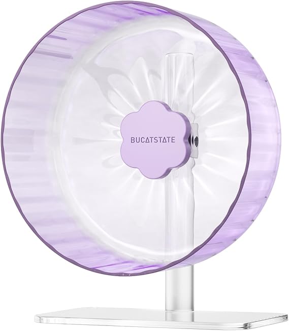 BUCATSTATE Hamster Exercise Wheel 10.2", Upgraded Super-Silent Spinner Hamster Running Wheels with Adjustable Base & Rust-roof Bearing for Dwarf Syrian Hamster Gerbils Rats
