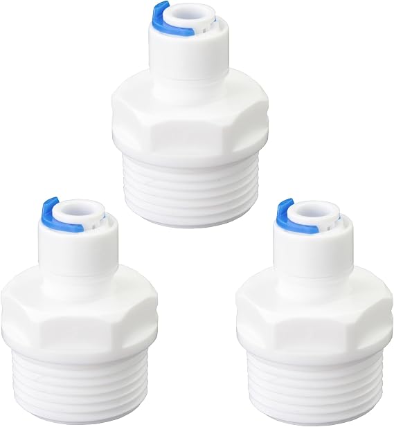 3/4 "external thread straight through 1/4" PE pipe outer diameter push in quick connection, reverse osmosis water filtration hose double joint, pre purifier, water purifier plastic adapter