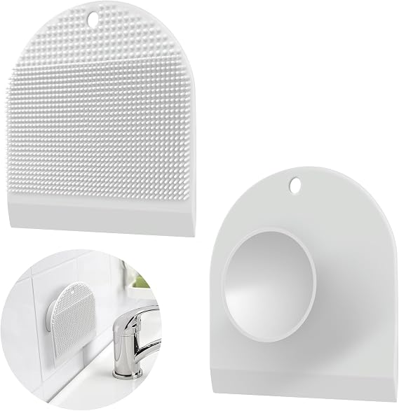 2 Pack Silicone Sink Cleaning Brush with Squeegee