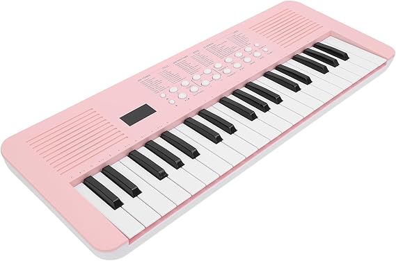 37-key Electronic Keyboard, MIDI Compatible, 200 Sounds, 200 Rhythms, 35 Demo Tracks, Multi-functional Digital Piano with Microphone, Blue design. (Pink)