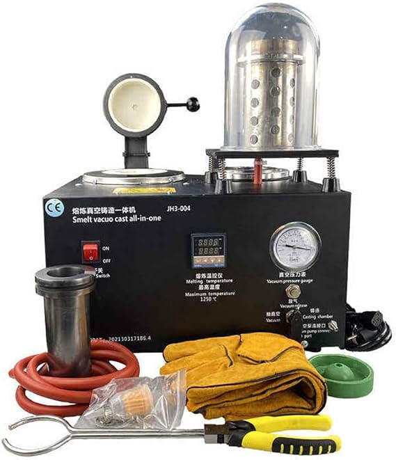 1500W Vacuum Casting Machine,Professional Lost Wax Casting,2102°F Metal Melting Furnace with Vacuum Pump Kit and Graphite Crucible for Gold Silver Casting Jewelry Making 3KG