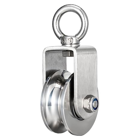Heavy Duty Cable Pulley Wheel, Swivel Pulley Block, Stainless Steel, Bearing Inside, Loading 1800lb