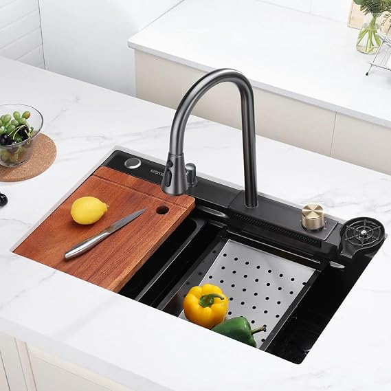 Krome Technological Smart Sink Set Combined Basic (Nano Black)