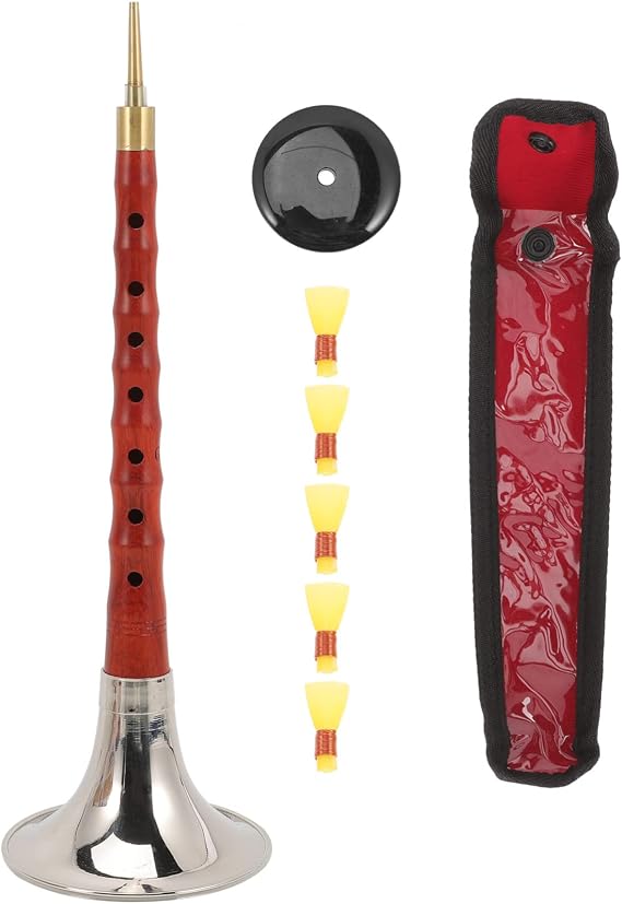 1 Set of Chinese Suona Suona Instrument Wood Wind Instrument for Beginners Flutes Musical Instruments 27x8.5cm