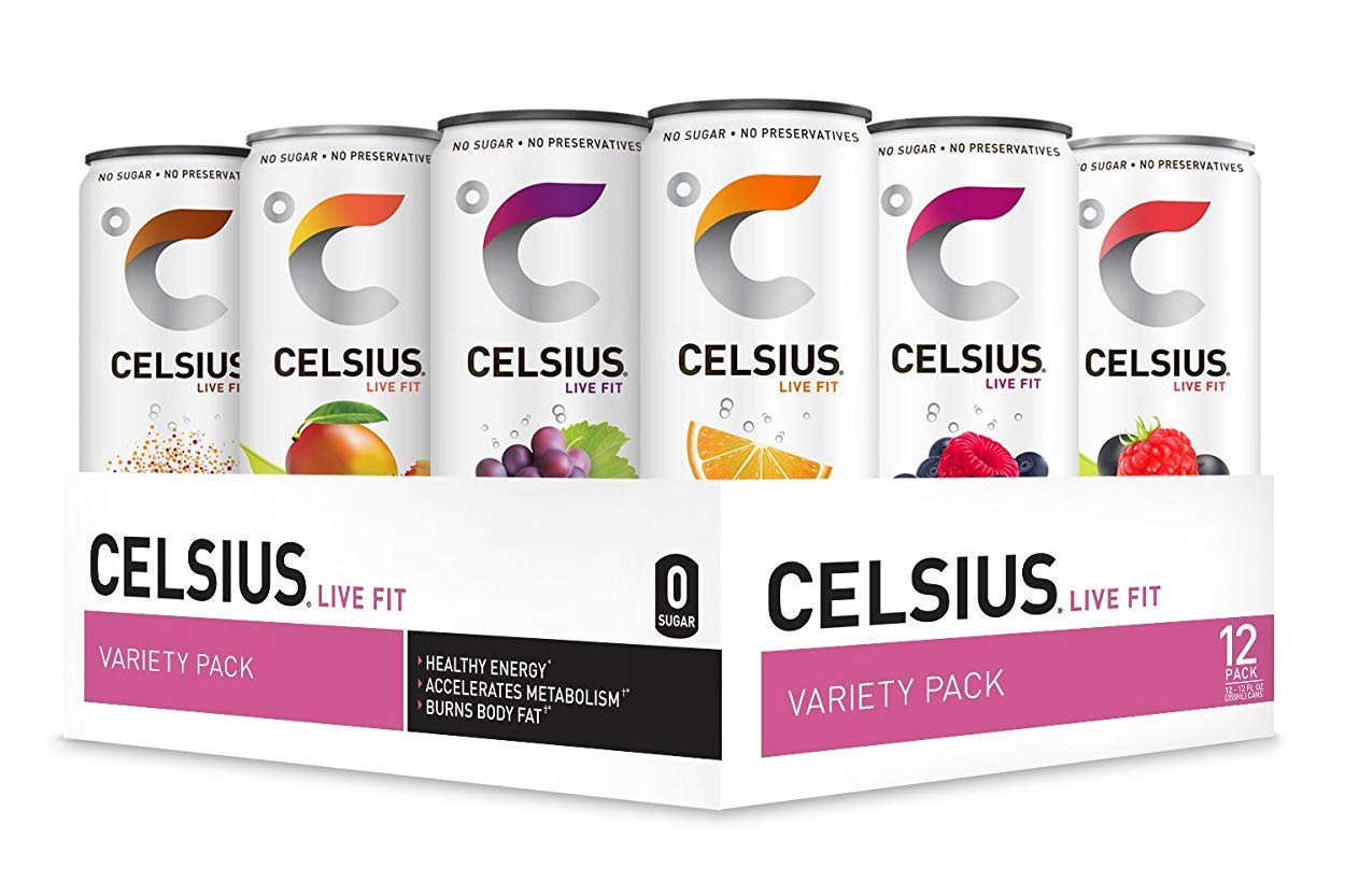 CELSIUS Fitness Drink 9-Flavor Variety Pack, Zero Sugar, Slim Can 12 Fl Oz Pack of 12