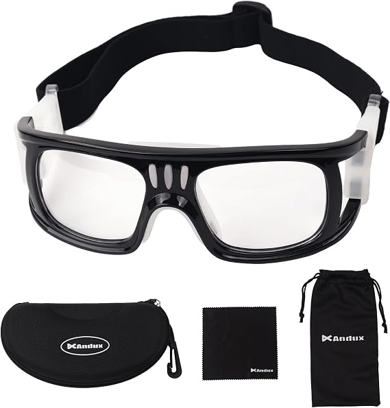 Andux Sports Glasses for Basketball and Soccer Sports LQYJ-01 | Anti Fog, Removable lenses, Eye Training, Safety Glasses, Sports Goggles, for Basketball Dribbling, for Outdoor Sports