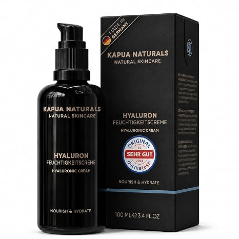 BIO Hyaluron Gesichtscreme hochdosiert 100ml + Bio-Aloe Vera + Arganöl Deep Hydration Formel • Feuchtigkeitscreme Gesicht Damen & Herren • Anti-Falten Anti-Aging Tagescreme Nachtcreme Made in Germany