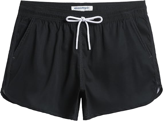 maamgic Women's 3.5" Quick Dry Swim Shorts Stretch Vintage Bathing Suit