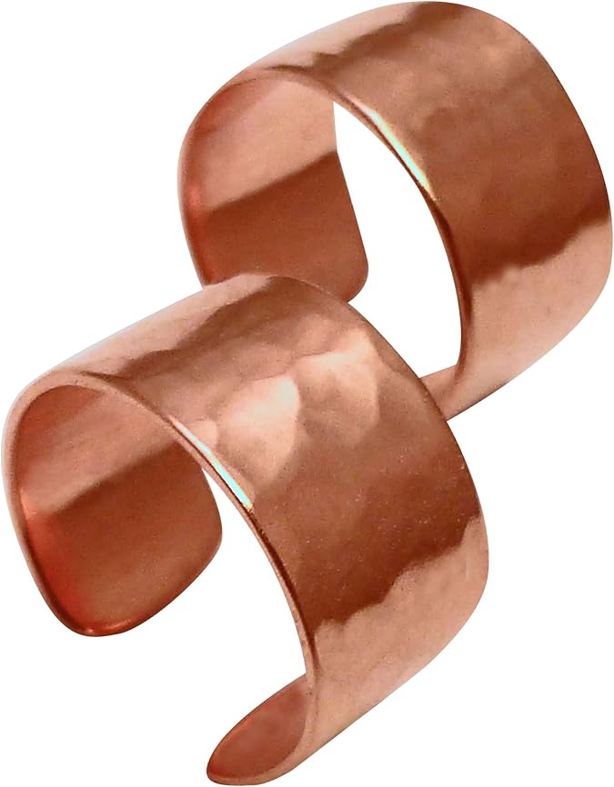 Handcrafted COPPER EARCUFF PAIR Two Medium Hammered Copper Ear Cuff Bands
